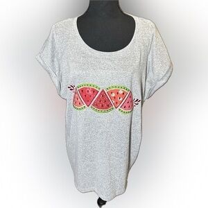 Clover + Pine Embroidered Watermelon Shirt Size XL